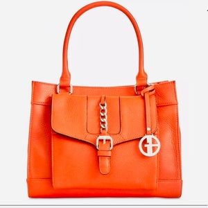 NWOT Giani Bernini Orange Pebble Leather Satchel